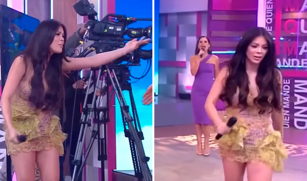 Sheyla Rojas se 'molestó' en el programa de América TV. Foto: composición LR/América TV - Video: América TV