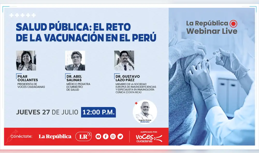 Transmición este jueves 27 de julio a las 12 del mediodía a través de las redes sociales de La República. Transmición este jueves 27 de julio a las 12 del mediodía a través de las redes sociales de La República.