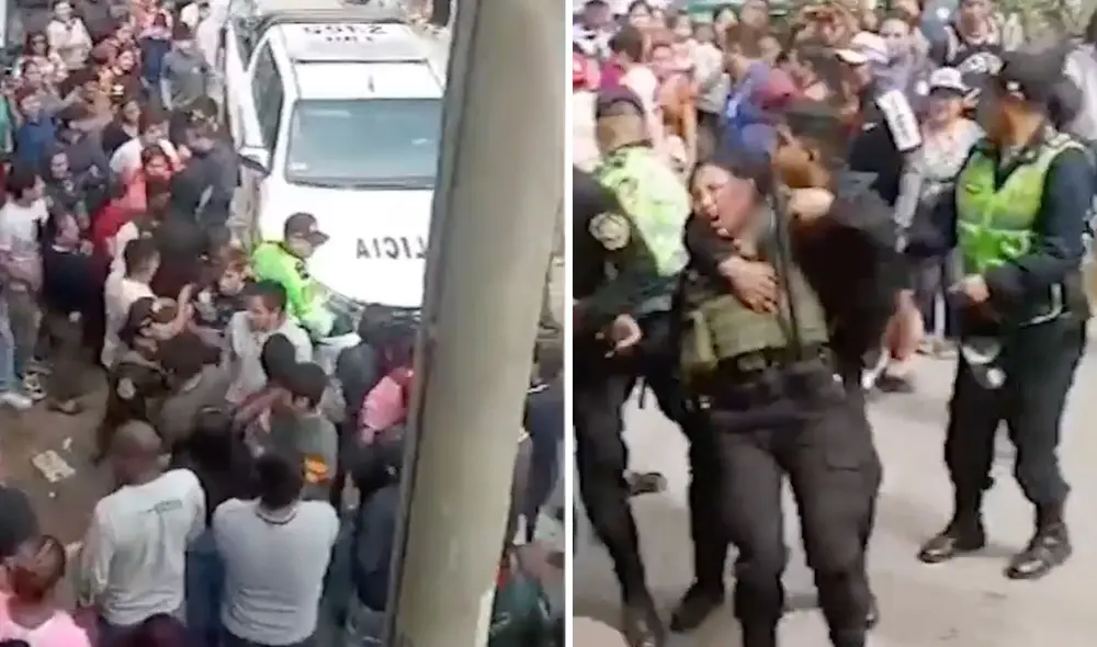 La agente policial fue herida por el impacto de una piedra. Foto: Jessica Merino/La República La agente policial fue herida por el impacto de una piedra. Foto: Jessica Merino/La República