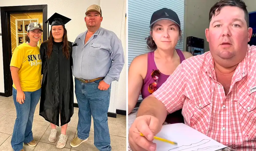 En mayo de 2022, Kylee se graduó y comenzó a pagar los 300 dólares a sus padres. Foto: composición LR/DailyNews - Video: @ranchobar7/TikTok