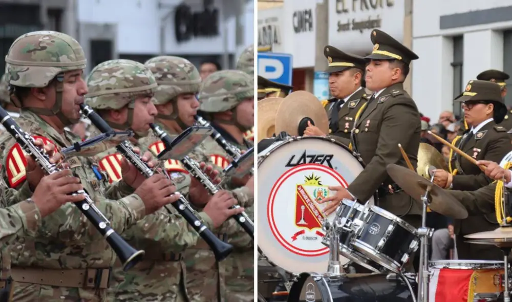 Bandas de los ejércitos de Perú y Chille realizaron contrapunto en el Centro Cívico de Tacna. Foto: composición LR/Liz Ferrer Bandas de los ejércitos de Perú y Chille realizaron contrapunto en el Centro Cívico de Tacna. Foto: composición LR/Liz Ferrer