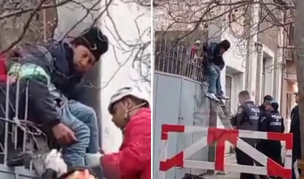 Ladrón se queda atorado de un forma poco usual e internauta lo graba todo. Foto: composición LR / Vídeo: Twitter Ladrón se queda atorado de un forma poco usual e internauta lo graba todo. Foto: composición LR / Vídeo: Twitter