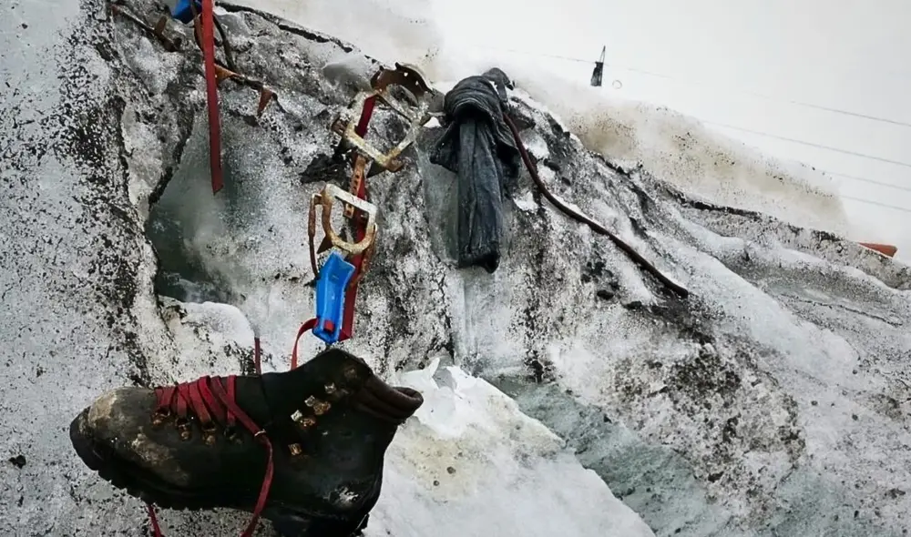 Restos de alpinista alemán son hallados tres décadas más tarde. Foto: Composición LR Restos de alpinista alemán son hallados tres décadas más tarde. Foto: Composición LR