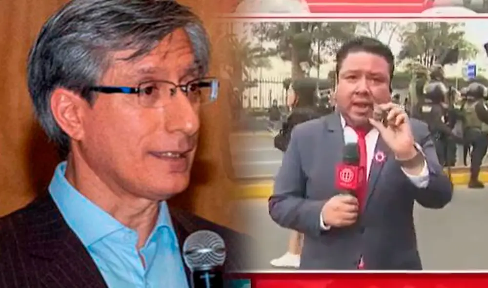 Reportero muestra piedra que le fue lanzada en plena cobertura por Fiestas Patrias. Foto: captura/América TV/difusión Reportero muestra piedra que le fue lanzada en plena cobertura por Fiestas Patrias. Foto: captura/América TV/difusión