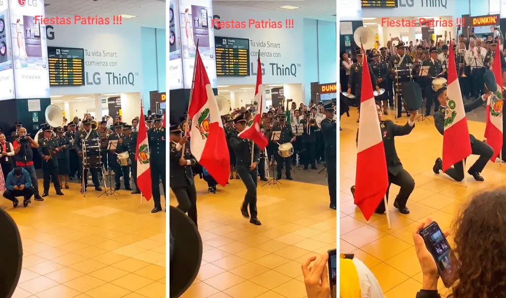 Los efectivos sorprendieron a los viajeros en el aeropuerto Jorge Chávez. Foto: captura de LR/@Carolmayra7/TikTok Los efectivos sorprendieron a los viajeros en el aeropuerto Jorge Chávez. Foto: captura de LR/@Carolmayra7/TikTok