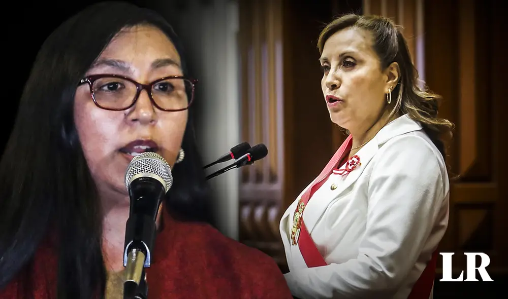 La legisladora Luque Ibarra indicó que la presidenta Dina Boluarte expuso un mensaje "cínico". Foto: composición de Fabrizio Oviedo/La República