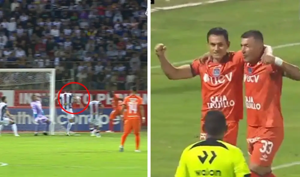 Jairo Vélez no perdonó tras el penal cometido por Míguez. Foto: captura de Liga 1 Max | Video: Liga 1 Max