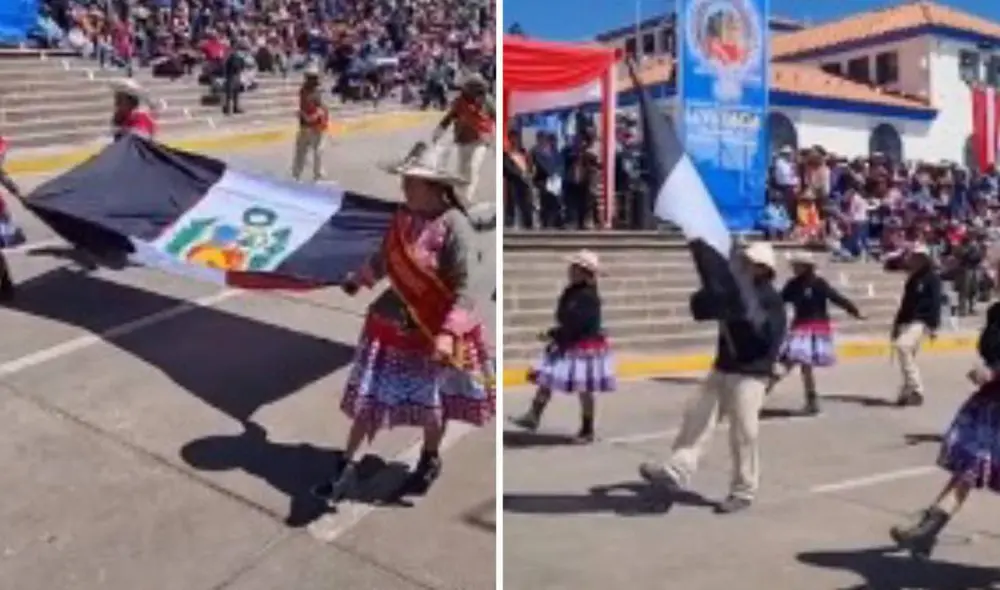 Ciudadanos desfilaron el 28 de julio por Fiestas Patrias. Foto: Composición LR/captura Cusco en Portada