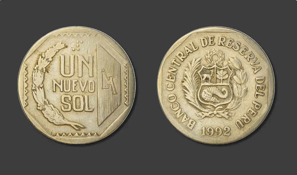 La moneda de un nuevo sol acuñado en 1992 puede llegar a valer hasta S/150. Foto: composición LR/Ebay La moneda de un nuevo sol acuñado en 1992 puede llegar a valer hasta S/150. Foto: composición LR/Ebay