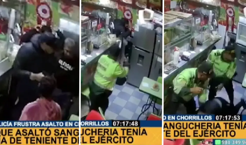 Efectivos policiales redujeron al ladrón. Foto: composición LR/Panamericana Efectivos policiales redujeron al ladrón. Foto: composición LR/Panamericana