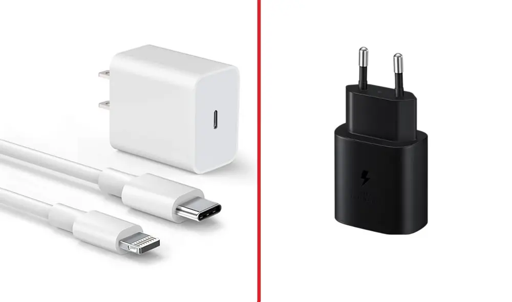 Los cargadores se siguen vendiendo, pero como un accesorio aparte. Foto: Apple/Samsung