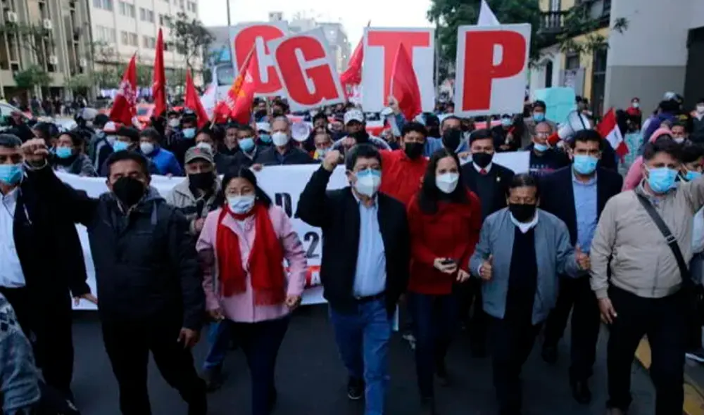 La reunión del Acuerdo Nacional "no va a tener frutos", aseguró el secretario general de la CGTP, Gerónimo López.  Foto: CGTP