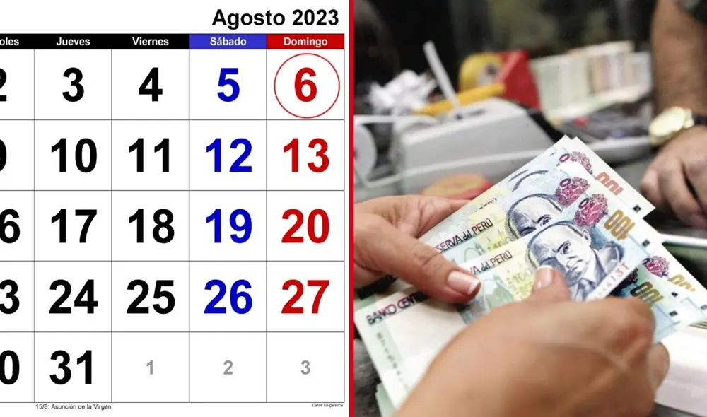 Revisa el monto que recibirán los trabajadores si laboran el domingo 6 de agosto. Foto: composición LR/Calendarpedia/Andina Revisa el monto que recibirán los trabajadores si laboran el domingo 6 de agosto. Foto: composición LR/Calendarpedia/Andina