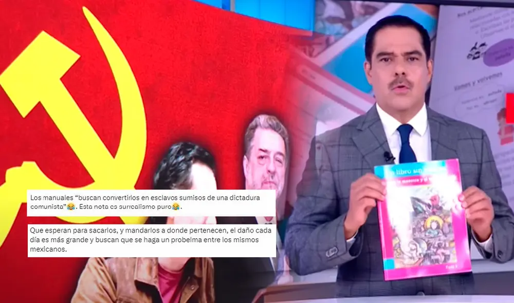 Javier Alatorre compartió su descontento con los nuevos libros de primaria que distribuye la SEP en México. Foto: composición LR/TVAzteca/X