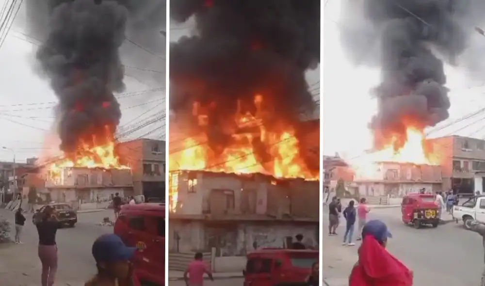 El incendio fue reportado en el segundo piso de una casa. Foto: difusión El incendio fue reportado en el segundo piso de una casa. Foto: difusión