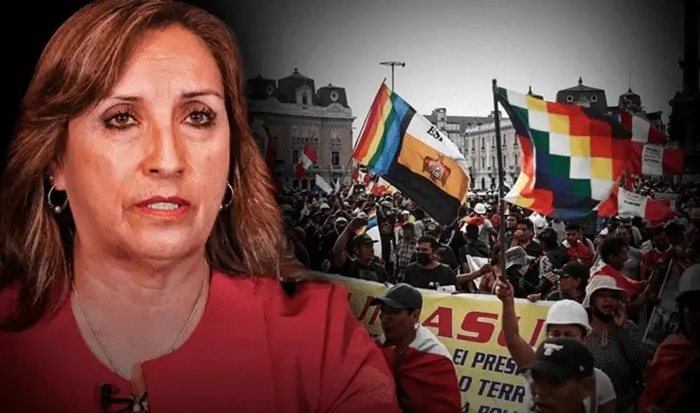 Protestas en Perú exigen la renuncia de Dina Boluarte y el adelanto de elecciones. Foto: composición La República