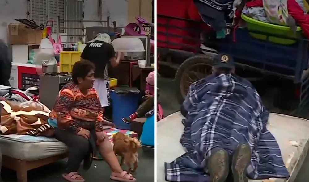 Un grupo de personas ya se retiró del sitio, pero otro más pequeño permanece en los exteriores del predio. Foto: composición LR / América TV / América TV