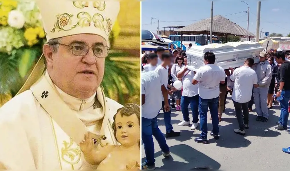 Monseñor eleva sus oraciones por el eterno descanso de escolar asesinado. Foto: Composición LR
