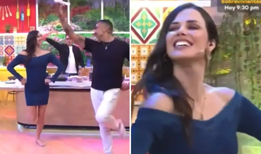 Maju Mantilla se luce bailando marinera tras confirmarse ampay de su esposo. Foto: composición LR/Latina - Video: Latina