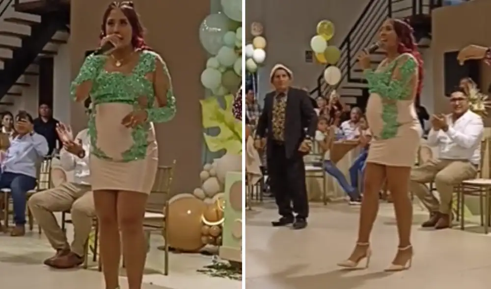 Azucena Calvay tiene 8 meses de gestación y señaló que no le dio ningún síntoma, pero sí a su pareja. Foto: composición LR/TikTok