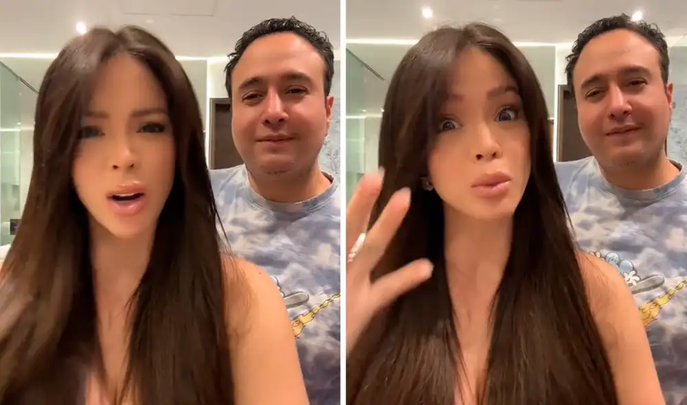 Sheyla Rojas subió hilarante video donde le mandó un claro mensaje a su pareja, Luis Miguel. Foto: Composición LR / Captura TikTok / Sheyla Rojas