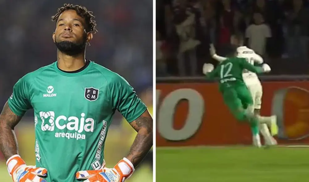 Cáceda y un grosero error. Foto: Composición LR/Captura/ Liga 1