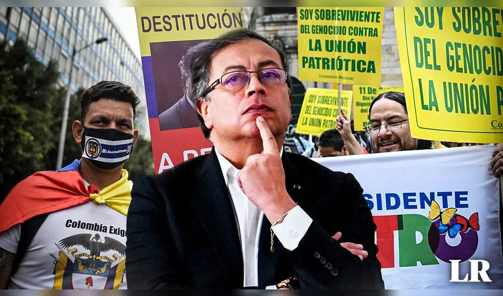 Graves escándalos han envuelto el primer año de mandato de Gustavo Petro. ¿Podrá revertir su desaprobación al alza? Foto: composición LR/AFP