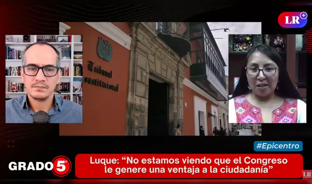 Gómez Fernandini conversó con Ruth Luque sobre nueva ley de adelanto de elecciones. Foto: captura Grado 5 Gómez Fernandini conversó con Ruth Luque sobre nueva ley de adelanto de elecciones. Foto: captura Grado 5
