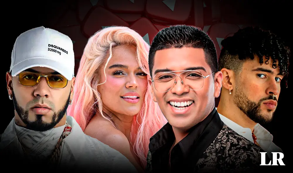 En el top 5, todos acumulan más de 7.000.000 de visitas en la semana. Foto: Composición LR Gerson Cardoso Rafael / Billboard / Getty / Grupo 5 / Bad Bunny