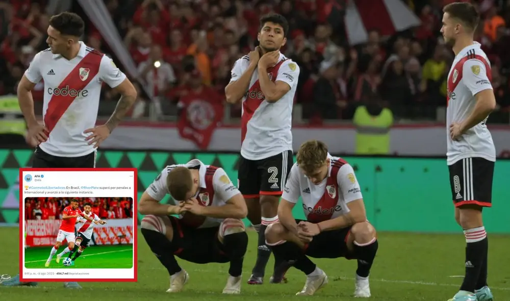 River Plate perdió 9-8 ante Inter en los penales, en los octavos de final de la Copa Libertadores. Foto: composición/AFP. River Plate perdió 9-8 ante Inter en los penales, en los octavos de final de la Copa Libertadores. Foto: composición/AFP.