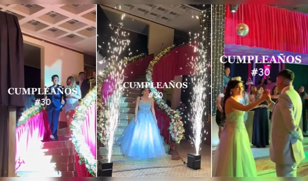 Fiesta de cumpleaños de 30 con temática de 15 años. Foto: composición LR/@thalia_sthefany