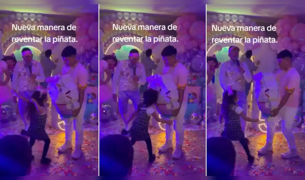 Pequeña niña fue realmente la reina de su fiesta tras su actuación. Foto: composición LR/@brunostore15 - Video: @brunostore15