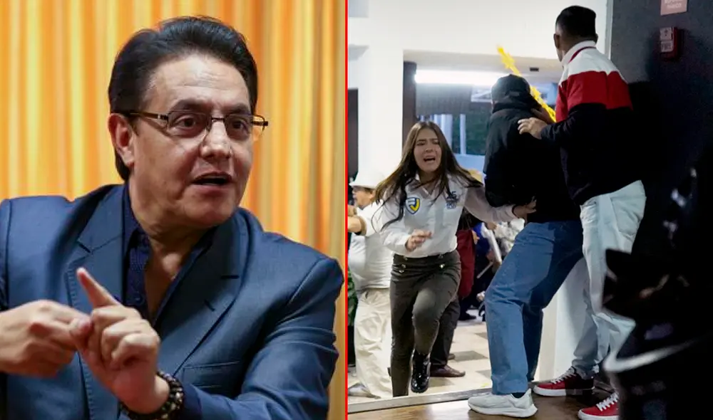 Fernando Villavicencio dio un mitin ante sus simpatizantes minutos antes de ser asesinado. Foto: composición LR/EFE/AFP - Video: Ecuavisa