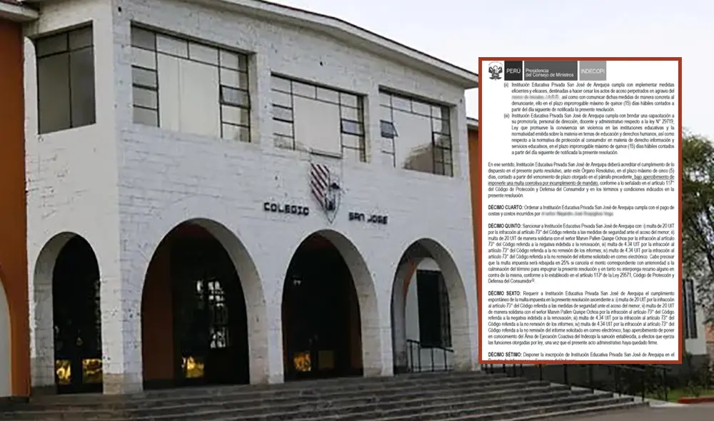Arequipa. Colegio privado San José fue sancionado por Indecopi. Foto: composición La República Arequipa. Colegio privado San José fue sancionado por Indecopi. Foto: composición La República