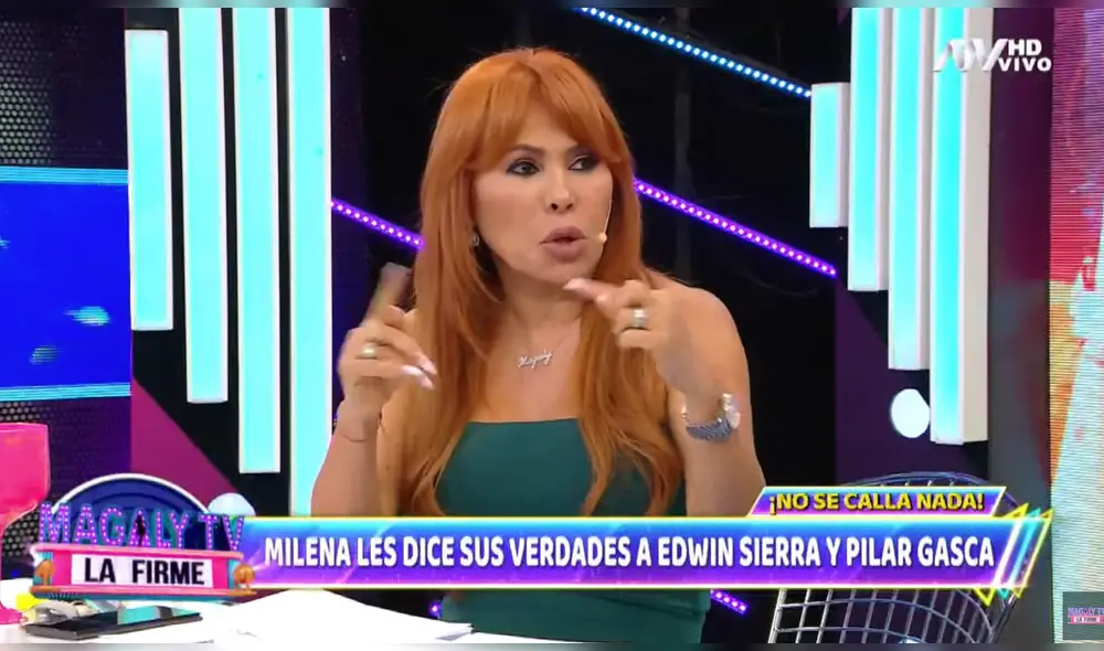 Magaly Medina conversó con Milena Zárate sobre el fin de la relación de Edwin Sierra. Foto: ATV