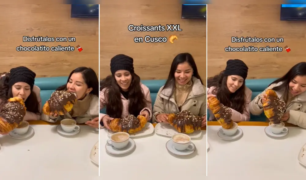 Cafetería cusqueña se vuelve viral tras innovar con enorme pan. Foto: composición LR/@madisondiner - Video: @madisondiner