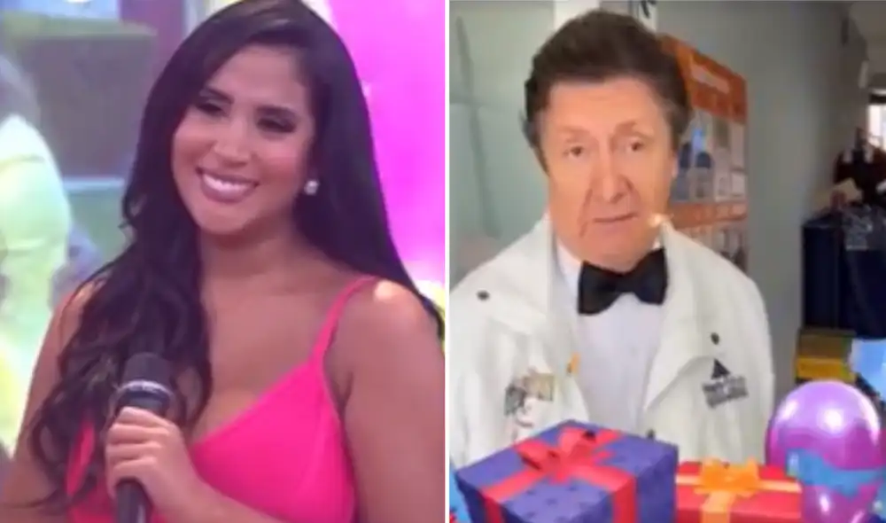 Melissa Paredes se conmueve con mensaje de Adolfo Chuiman. Foto: composición LR/América TV - Video: América TV