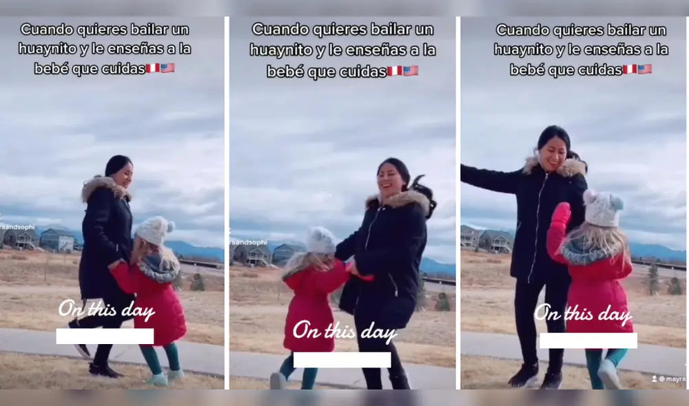 La joven y la niña se ven muy felices bailando. Foto: composición LR/TikTok/@mayraandsophi