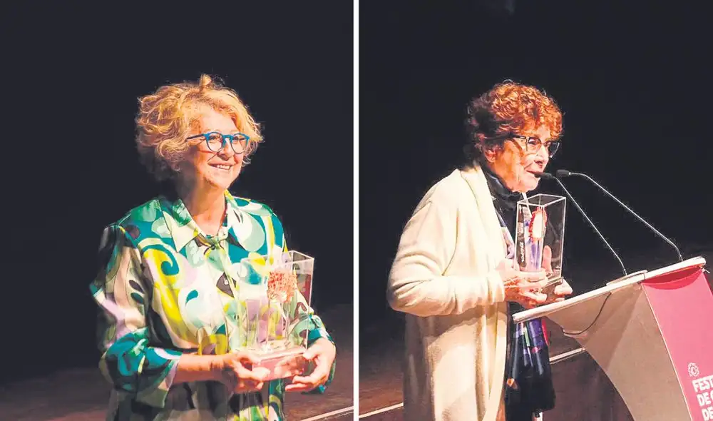 Emotivo. La productora española Esther García y la productora argentina Lita Stantic recibieron homenaje. Foto: John Reyes/La República/Composición LR Emotivo. La productora española Esther García y la productora argentina Lita Stantic recibieron homenaje. Foto: John Reyes/La República/Composición LR