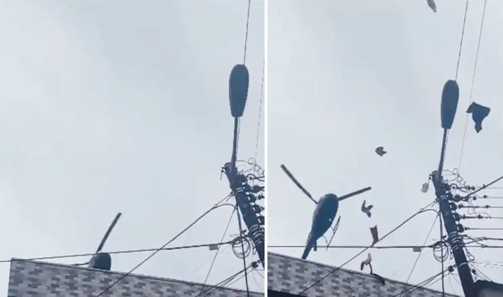 Los vecinos se mostraron sorprendidos por todo lo que caía del cielo. Foto: captura de LR/@E_vala30/TikTok Los vecinos se mostraron sorprendidos por todo lo que caía del cielo. Foto: captura de LR/@E_vala30/TikTok