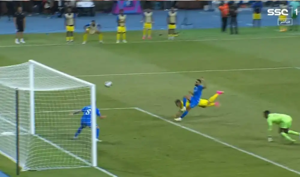 Cristiano Ronaldo anotó el 2-1 del Al Nassr sobre Al Hilal. Foto: SSC 1 Cristiano Ronaldo anotó el 2-1 del Al Nassr sobre Al Hilal. Foto: SSC 1