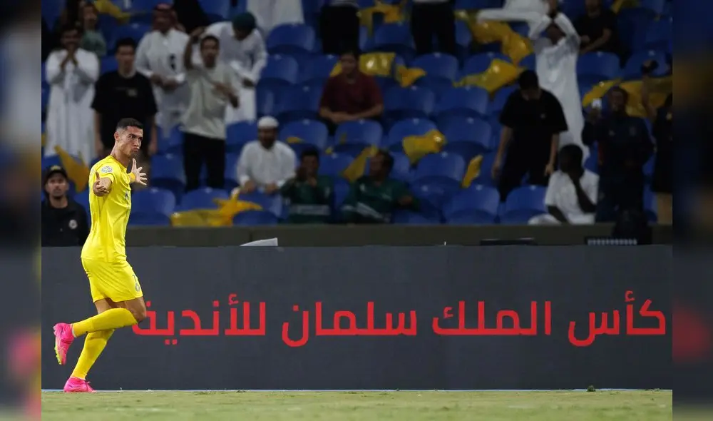 Cristiano Ronaldo marcó un doblete para darle el título a Al Nassr en el Campeonato de Clubes Árabes. Foto: AFP