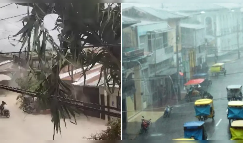 Fuertes precipitaciones y vientos en Iquitos. Foto: composición LR/Senamhi