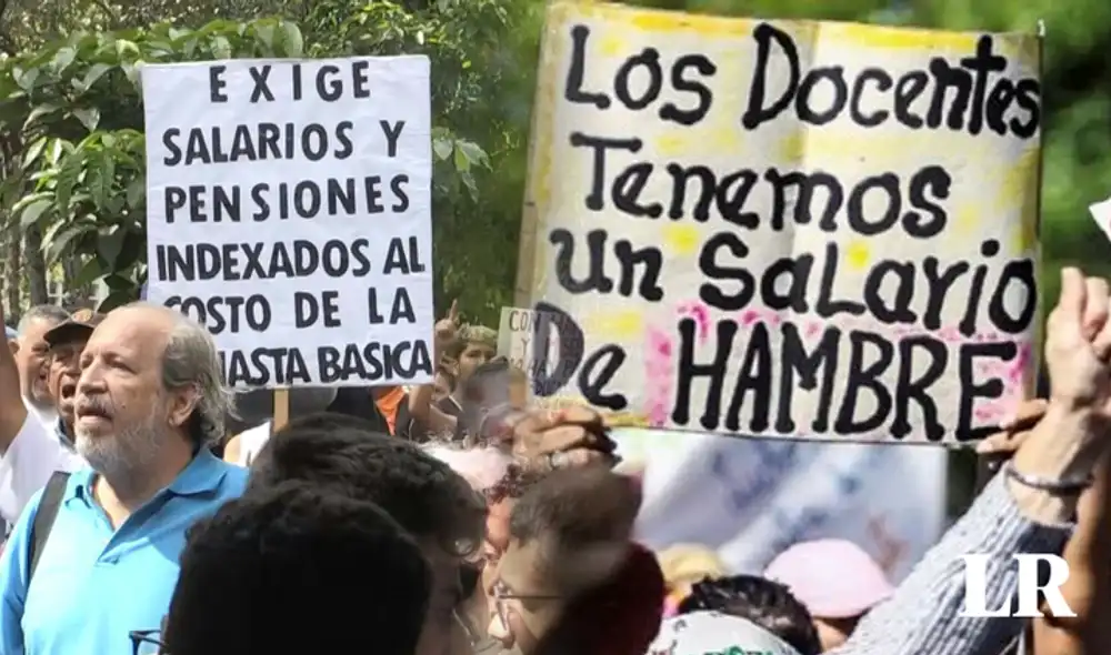 Docentes en Venezuela han protestado en reiteradas oportunidades por los bajos salarios en lo que va de 2023. Foto: composición LR/AFP