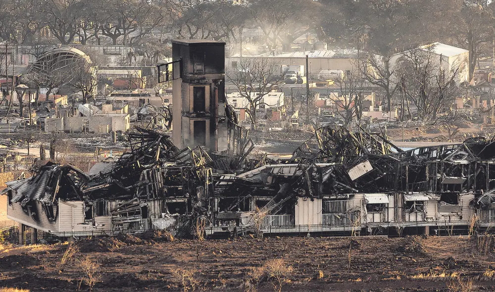 Tragedia. Cientos de casas y decenas de edificios quemados en Lahaina, en el oeste de Maui, Hawái, tras el incendio forestal. Foto: AFP Tragedia. Cientos de casas y decenas de edificios quemados en Lahaina, en el oeste de Maui, Hawái, tras el incendio forestal. Foto: AFP