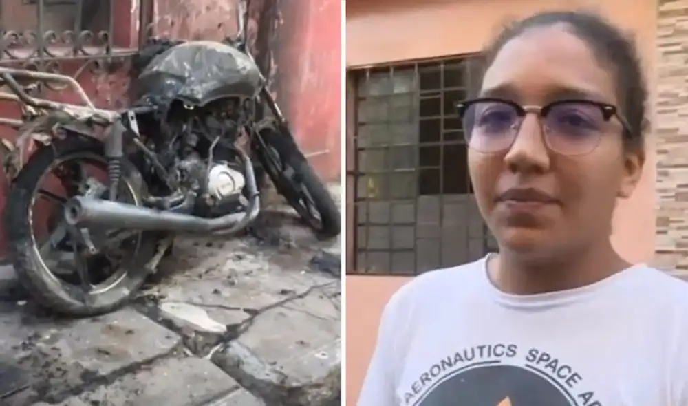 La denunciante contó que es la tercera vez que sus vecinos atentan contra su moto. Foto: composición LR / captura ATV Noticias / video: ATV Noticias