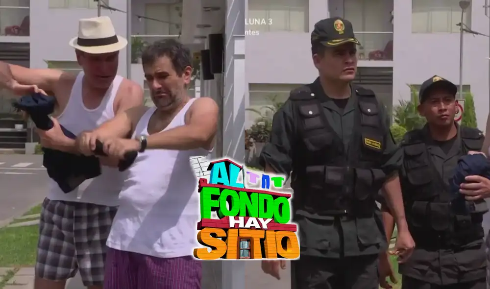 Luego de ser empapados por Peter, Diego y Koky pusieron su ropa secando al sol, pero fueron intervenidos por la Policía. Foto: composición LR/América TV - Video: América TV