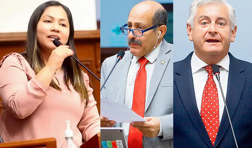 Polémica. Heidy Juárez (Podemos Perú), Héctor Valer (Somos Perú) y Juan Lizarzaburu (Fuerza Popular) fueron propuestos para integrar el grupo de Ética. Foto: difusión Polémica. Heidy Juárez (Podemos Perú), Héctor Valer (Somos Perú) y Juan Lizarzaburu (Fuerza Popular) fueron propuestos para integrar el grupo de Ética. Foto: difusión