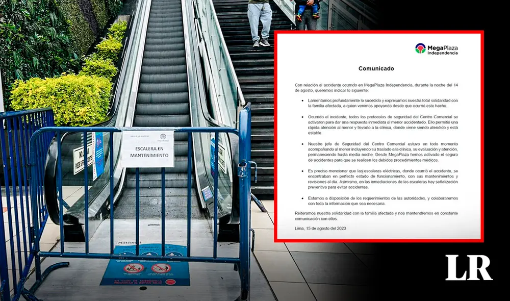 Megaplaza se comprometió a colaborar con "toda la información que sea necesaria" sobre el accidente en el centro comercial. Foto: composición LR/Jazmin Ceras/Megaplaza