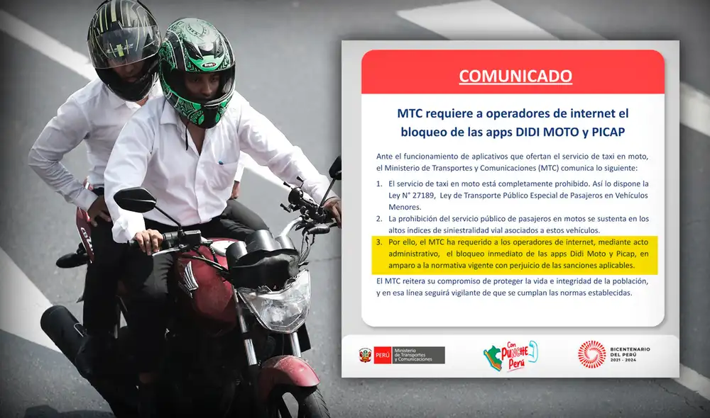"El MTC no permitirá que ninguna empresa burle las leyes peruanas", dijo la titular del MTC sobre las apps que ofrecen taxi en moto. Foto: composición LR "El MTC no permitirá que ninguna empresa burle las leyes peruanas", dijo la titular del MTC sobre las apps que ofrecen taxi en moto. Foto: composición LR